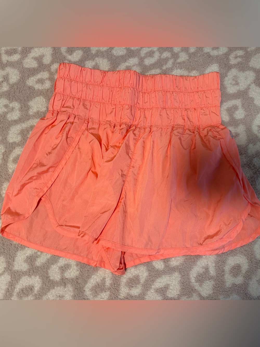FP Movement by Free People Coral Smocked-Waist Athletic Shorts